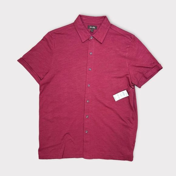 TASSO ELBA
Anchor Plum Textured Short Sleeve Button Down - Picture 1 of 6